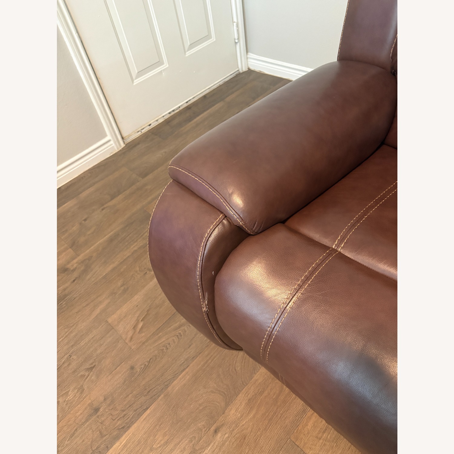 Dark Brown Power Reclining Loveseat with Cupholder - image-3