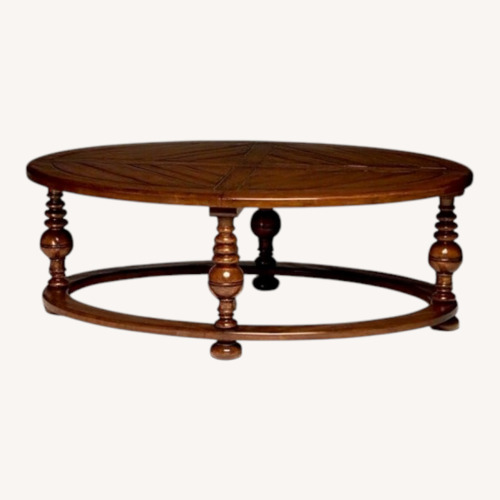 Used  Large Walnut Oval Coffee Table for sale on AptDeco