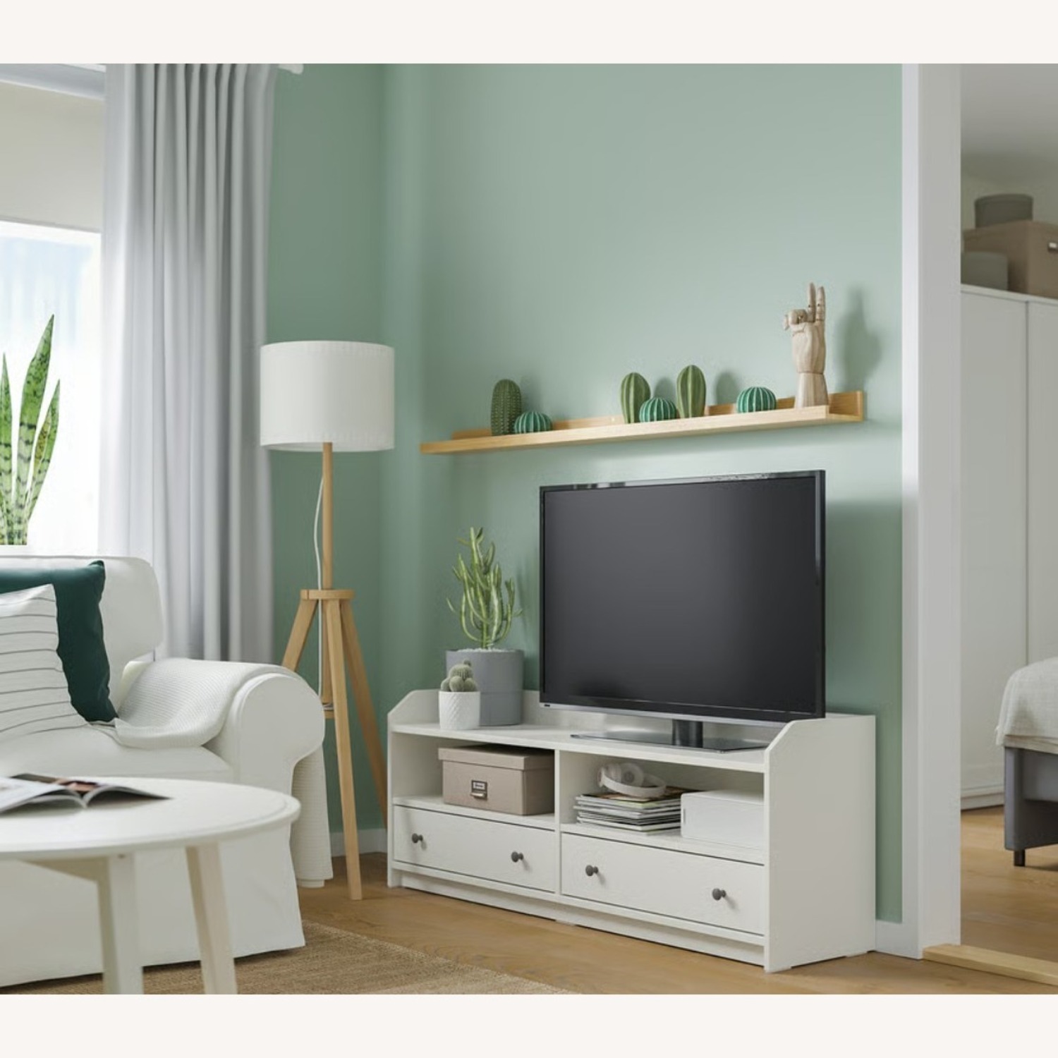 IKEA Hauga White Wood Media Storage - image-2