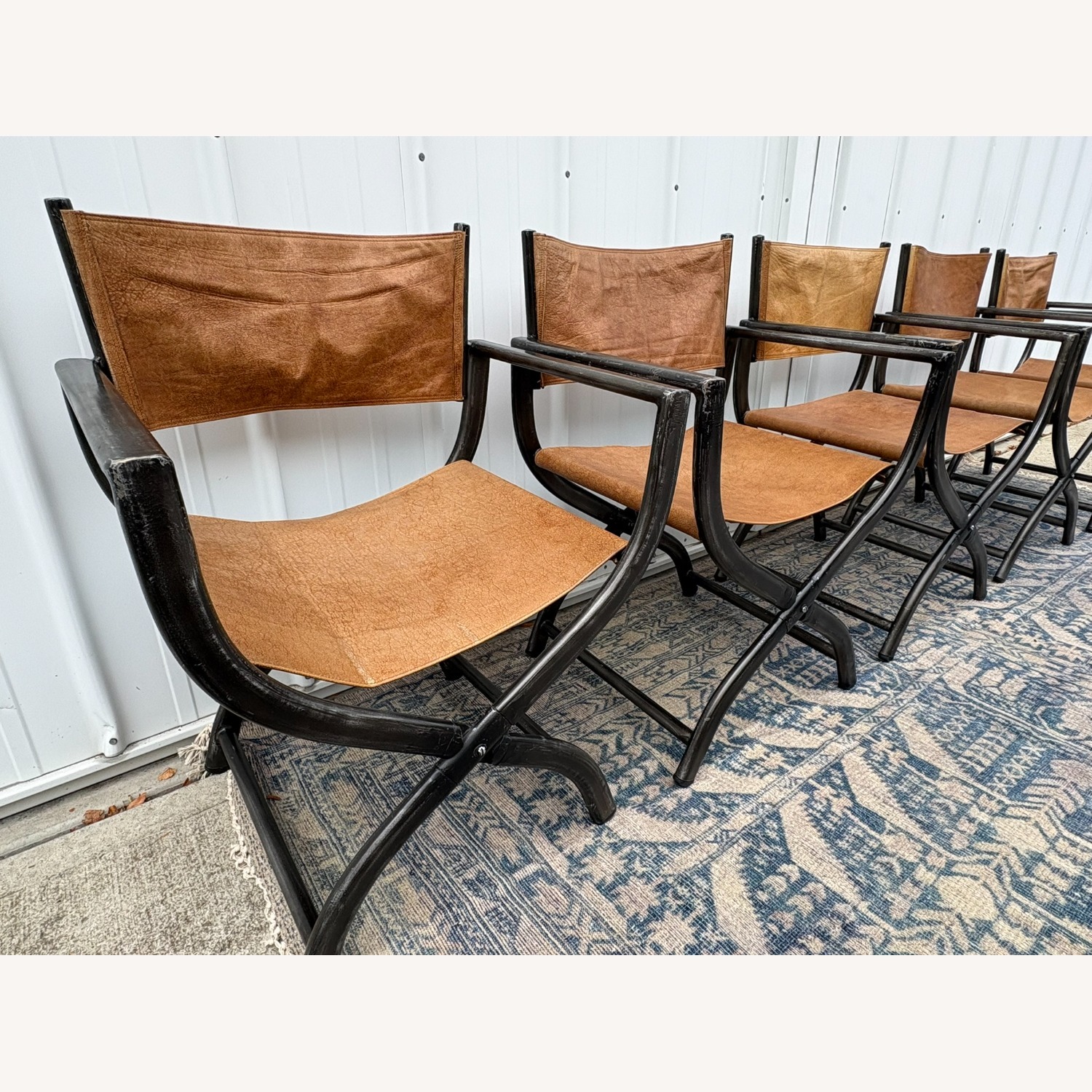 Restoration Hardware 1970s French Director's Dining Chairs, Set of 5  - image-11