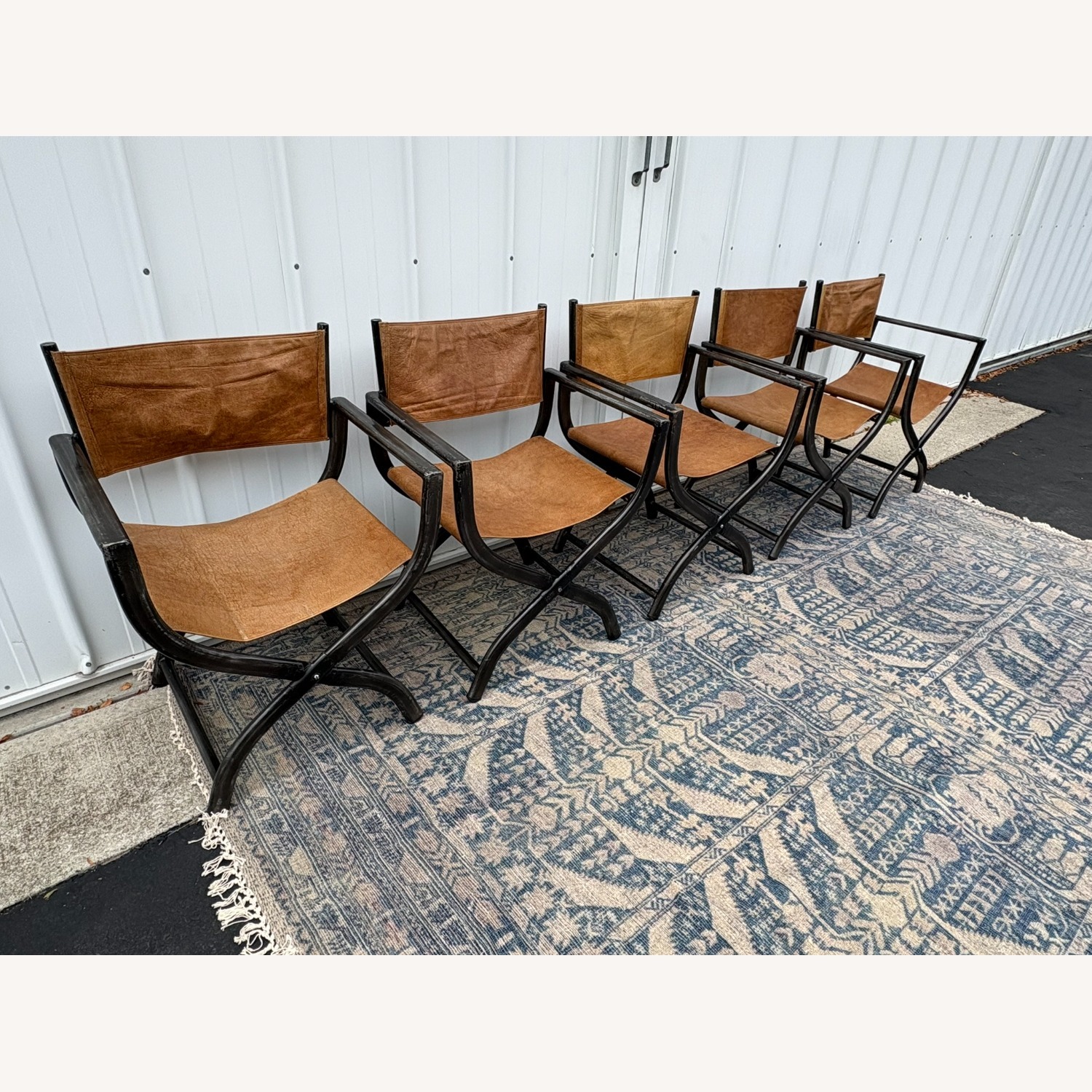 Restoration Hardware 1970s French Director's Dining Chairs, Set of 5  - image-1