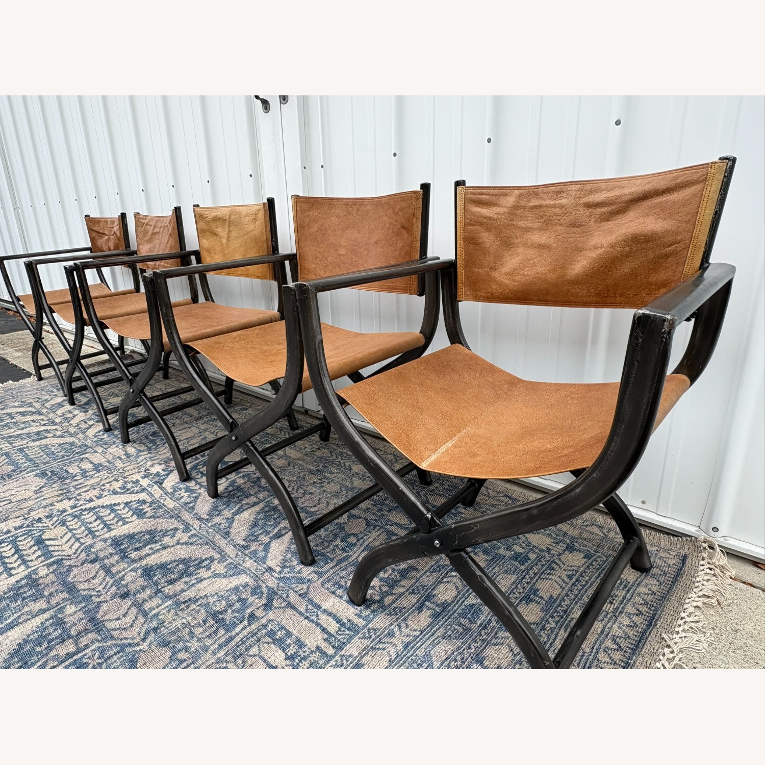 Restoration Hardware 1970s French Director's Dining Chairs, Set of 5  - image-12