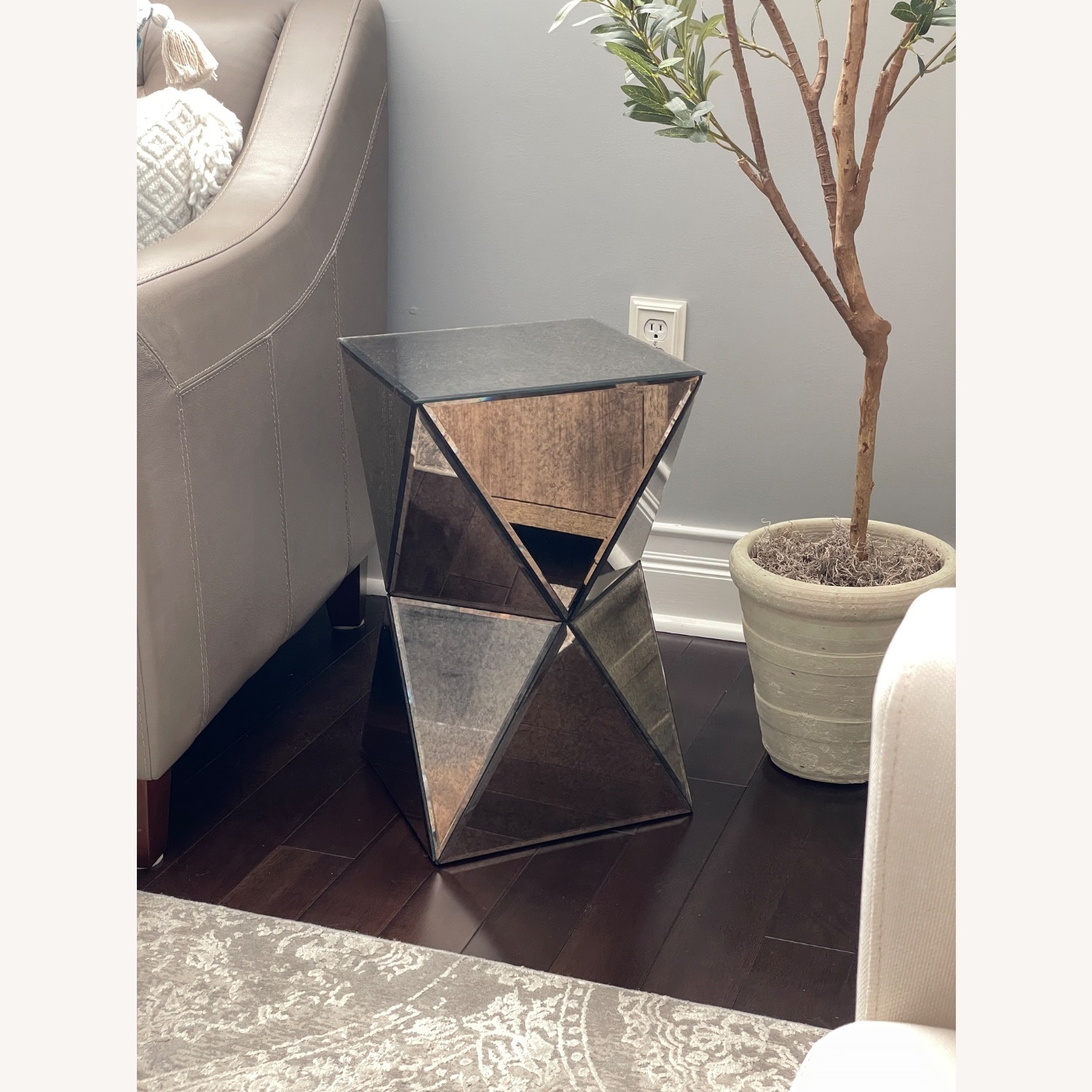 West Elm Mirrored Glass Side Table  - image-10