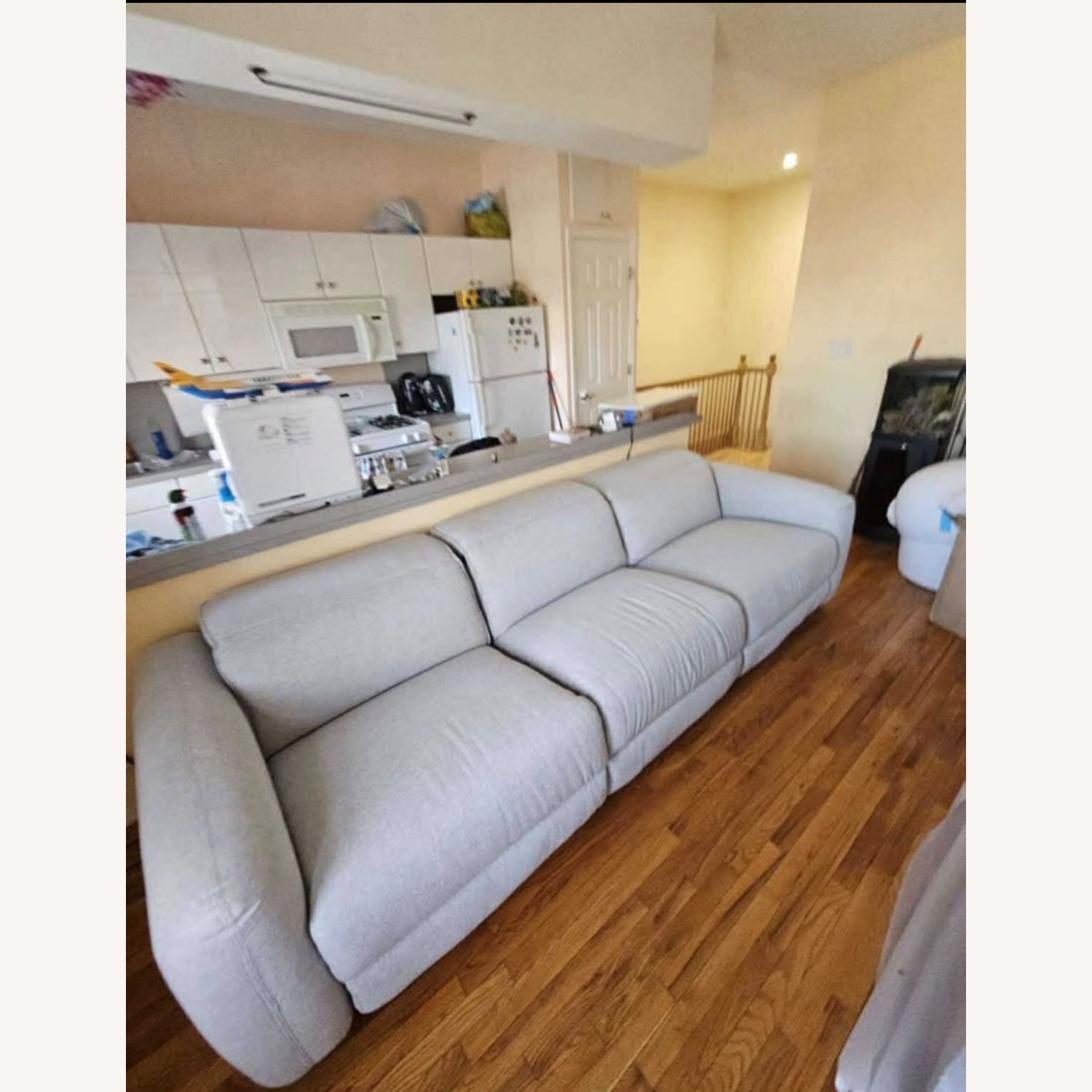 Bob's Discount Light Gray 3+ Seater Sofa - image-1