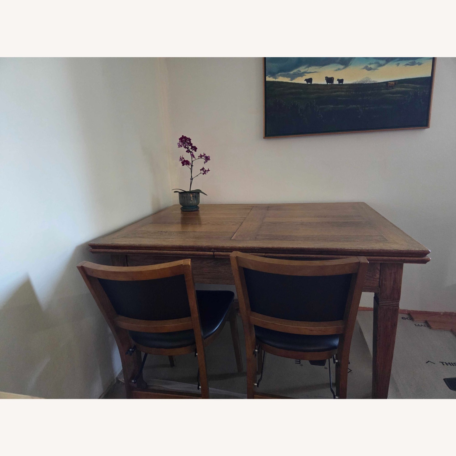 Antique European Oak Wood Dining Table - image-9