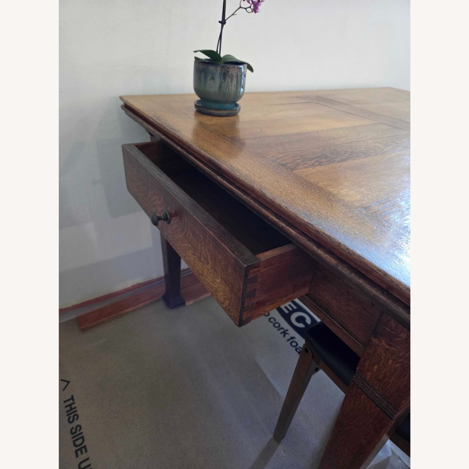 Antique European Oak Wood Dining Table - image-8