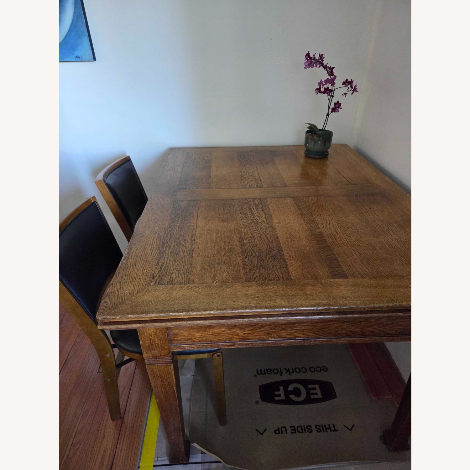 Antique European Oak Wood Dining Table - image-7