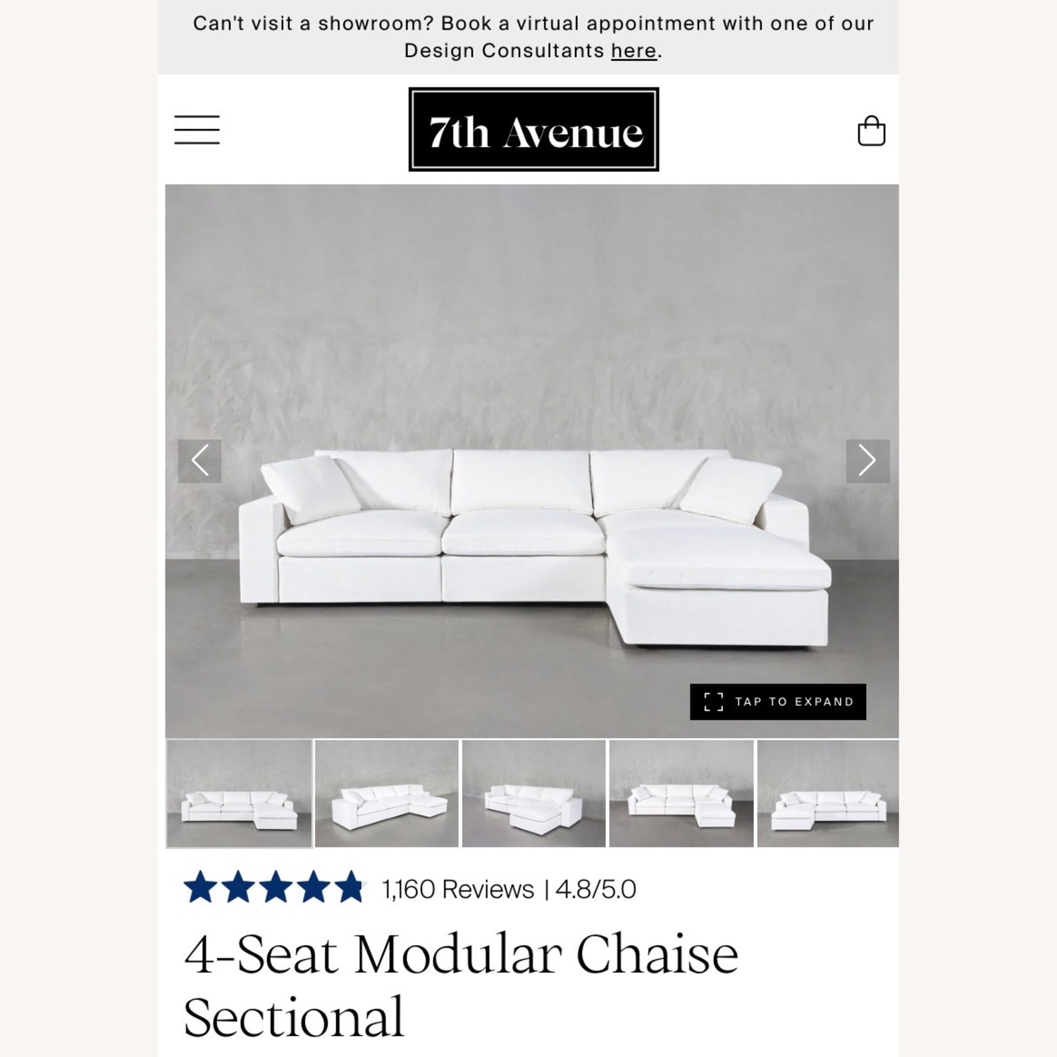 7th Avenue Modular Cloud Sectional Sofa   - image-4