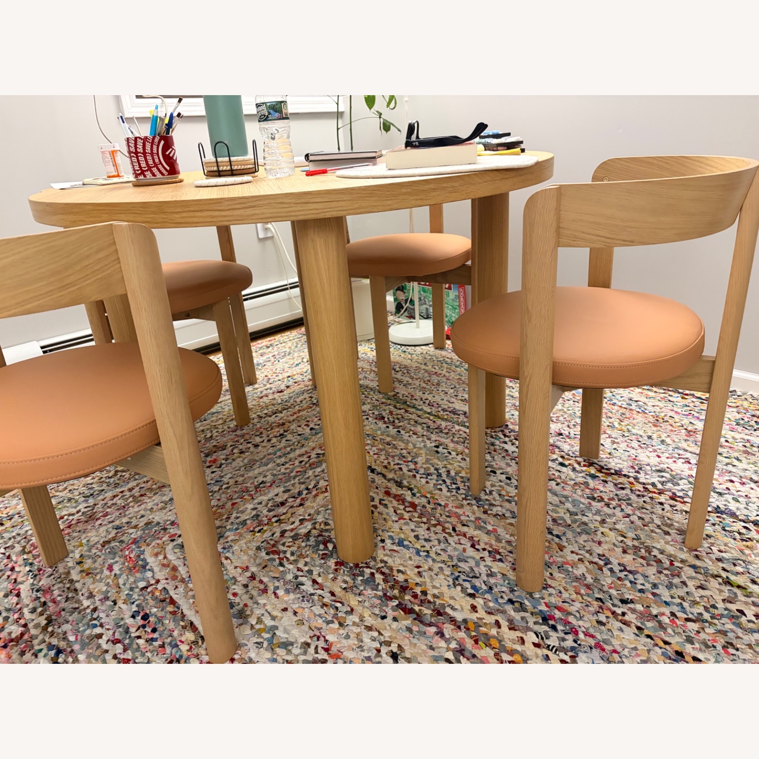 IKEA Stockholm 2025 Dark Brown Leather Dining Table Set - image-5