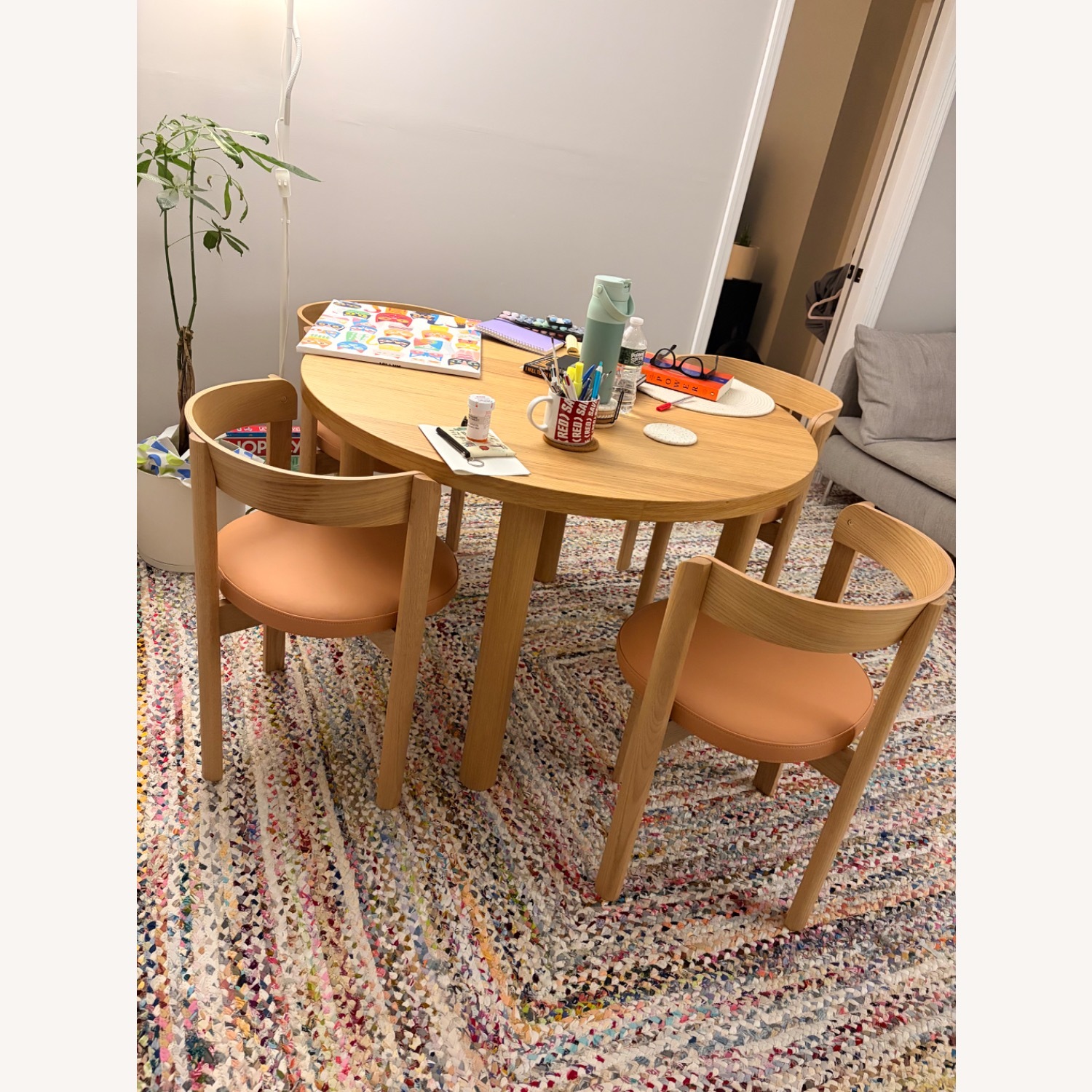 IKEA Stockholm 2025 Dark Brown Leather Dining Table Set - image-3