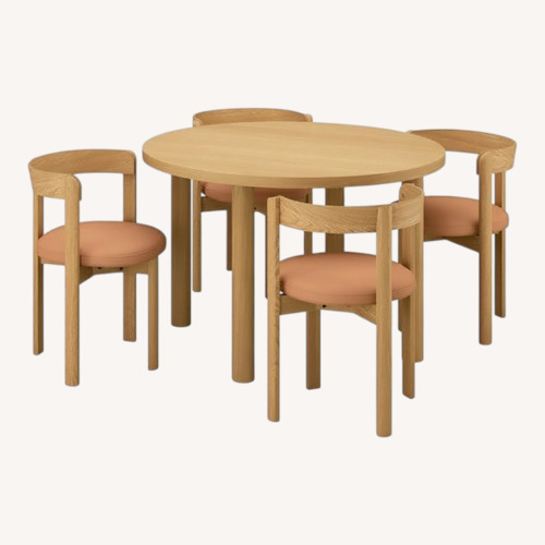 Used IKEA Stockholm 2025 Dark Brown Leather Dining Table Set for sale on AptDeco