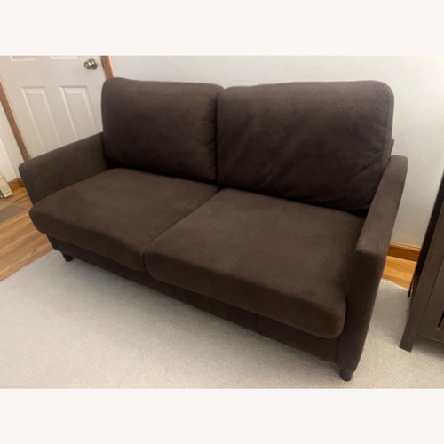 Used Wayfair Dark Brown Fabric 2 Seater Sofa for sale on AptDeco