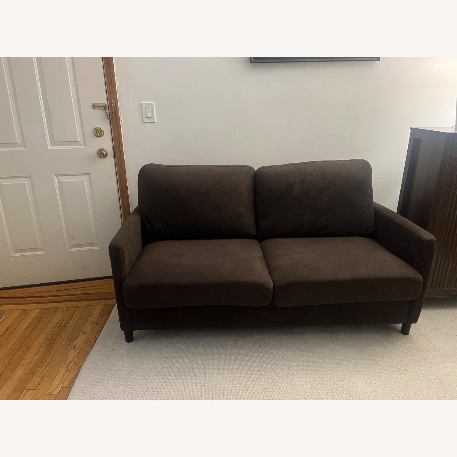 Wayfair Dark Brown Fabric 2 Seater Sofa - image-3