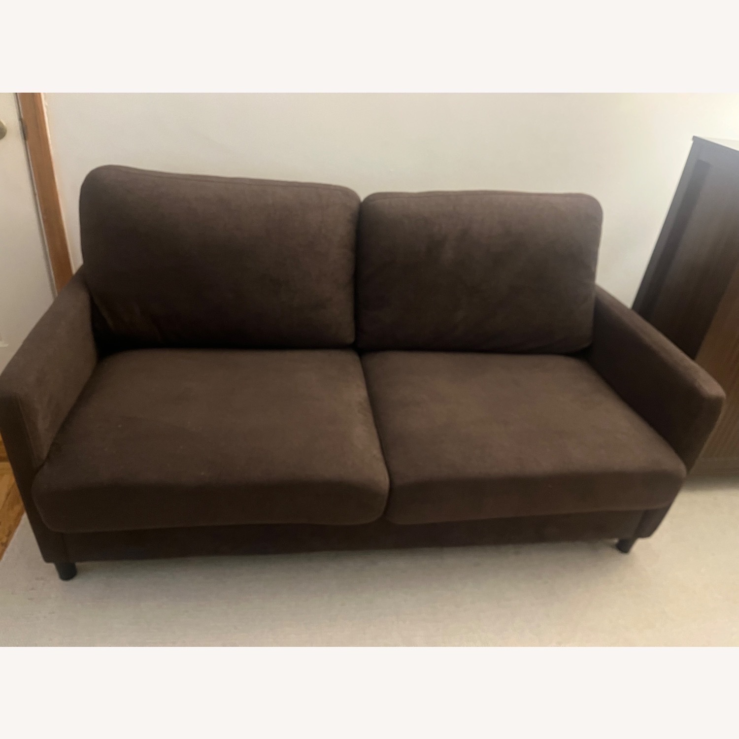 Wayfair Dark Brown Fabric 2 Seater Sofa - image-2