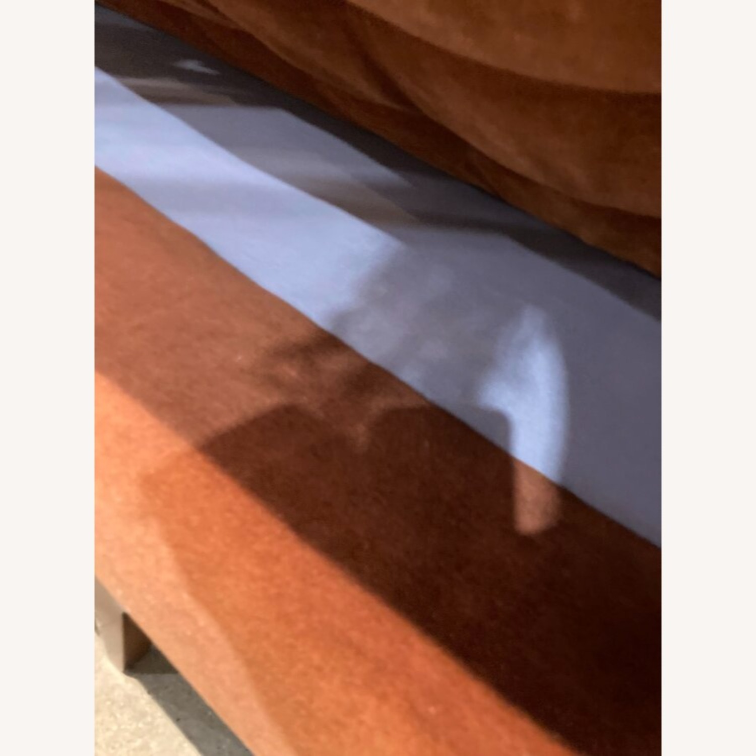 MCM Button Tufted Mohair Sofa Burnt Orange - image-10