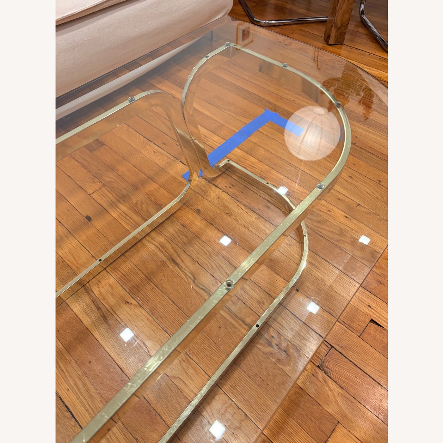 Vintage/Antique Finds Gold Brass Coffee Table - image-3