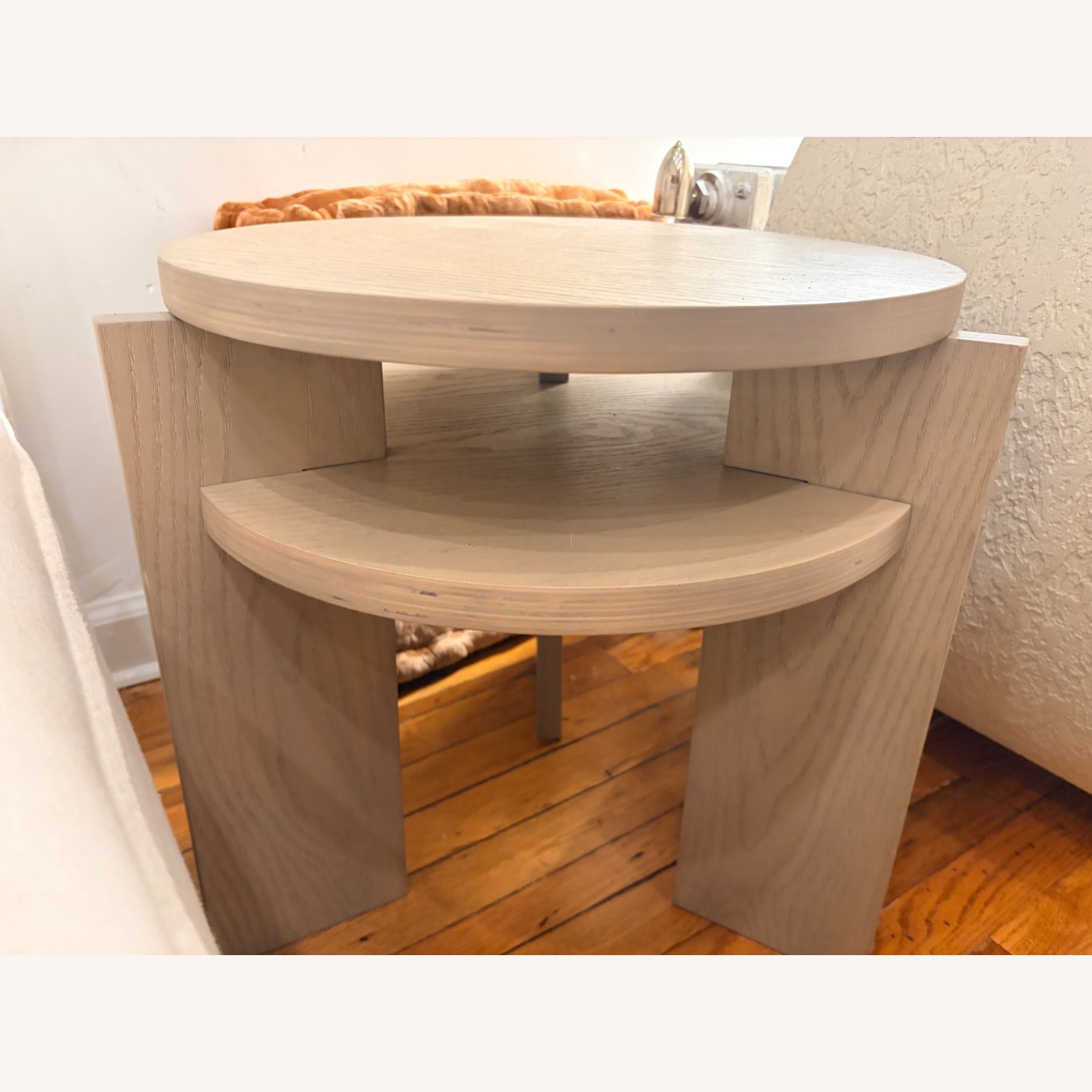 Modern Wood Veneer Two Tier Side Table - image-3