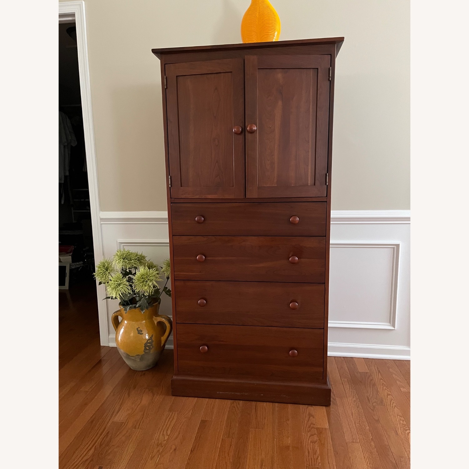 Ethan Allen Dark Brown Wood Armoire - image-2