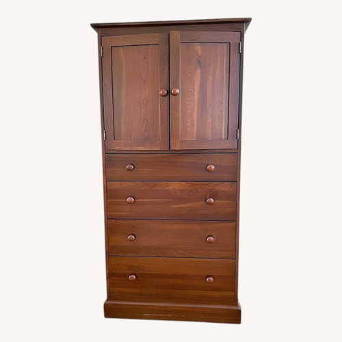 Used Ethan Allen Dark Brown Wood Armoire for sale on AptDeco