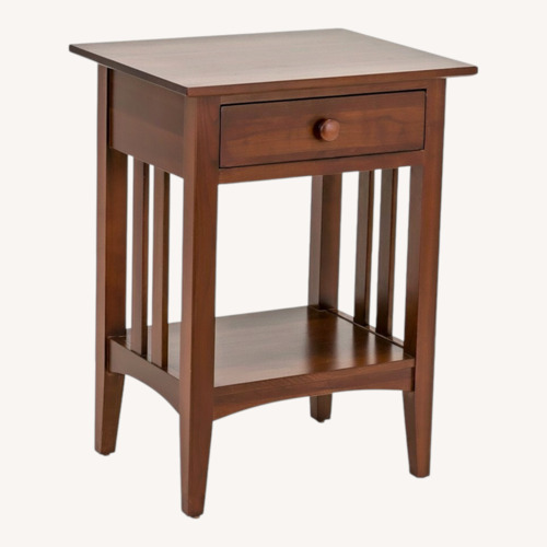 Used Ethan Allen Dark Brown Wood Nightstand for sale on AptDeco