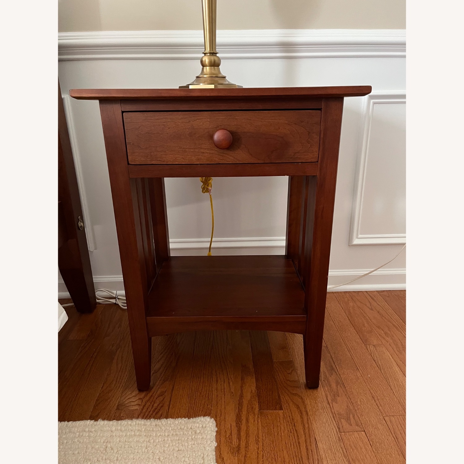 Ethan Allen Dark Brown Wood Nightstand - image-1