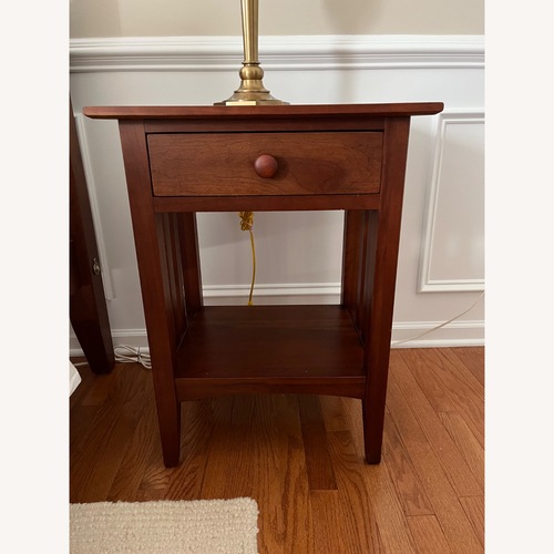 Used Ethan Allen Dark Brown Wood Nightstand for sale on AptDeco