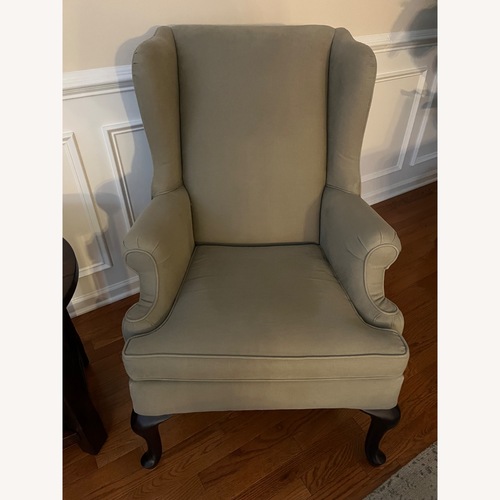 Used Pottery Barn Gramercy Green Fabric Accent Chairs for sale on AptDeco