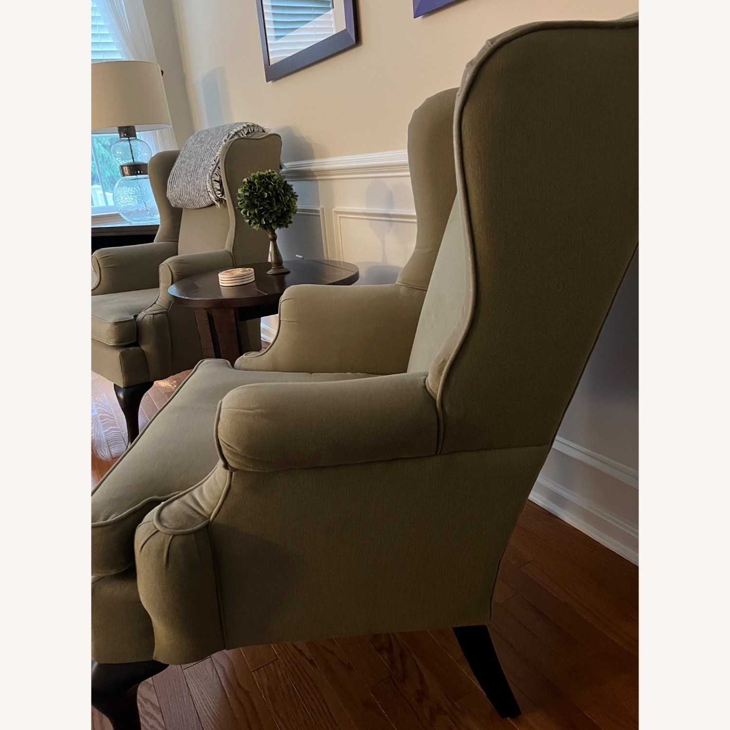 Pottery Barn Gramercy Green Fabric Accent Chairs - image-2