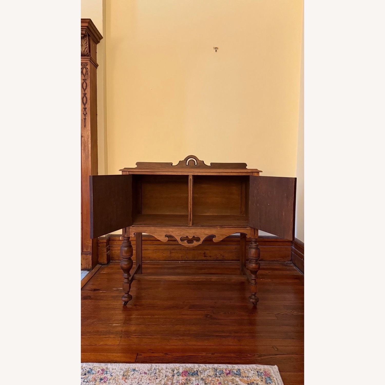 Vintage/Antique Finds Dark Brown Wood Small Buffet - image-3