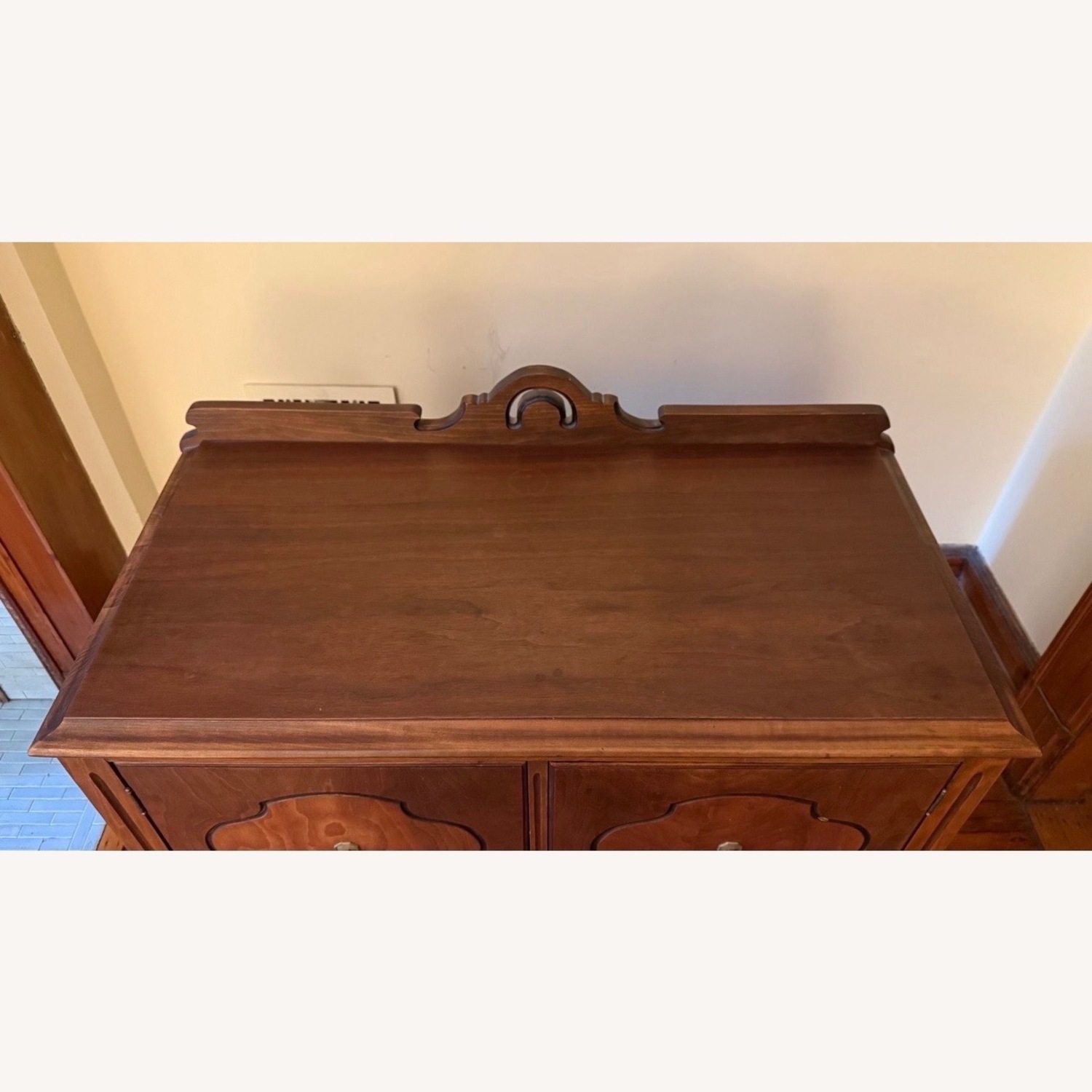 Vintage/Antique Finds Dark Brown Wood Small Buffet - image-4