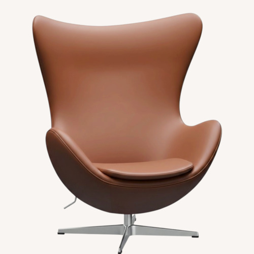 Used Fritz Hansen Light Brown Leather Accent Chair for sale on AptDeco