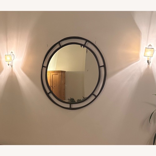 Used Pottery Barn Bodhi Round Metal Wall Mirror for sale on AptDeco