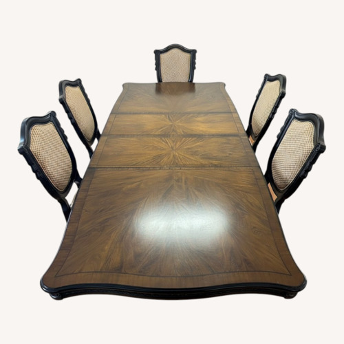 Used Raymour & Flanigan Dark Brown Dining Set for sale on AptDeco