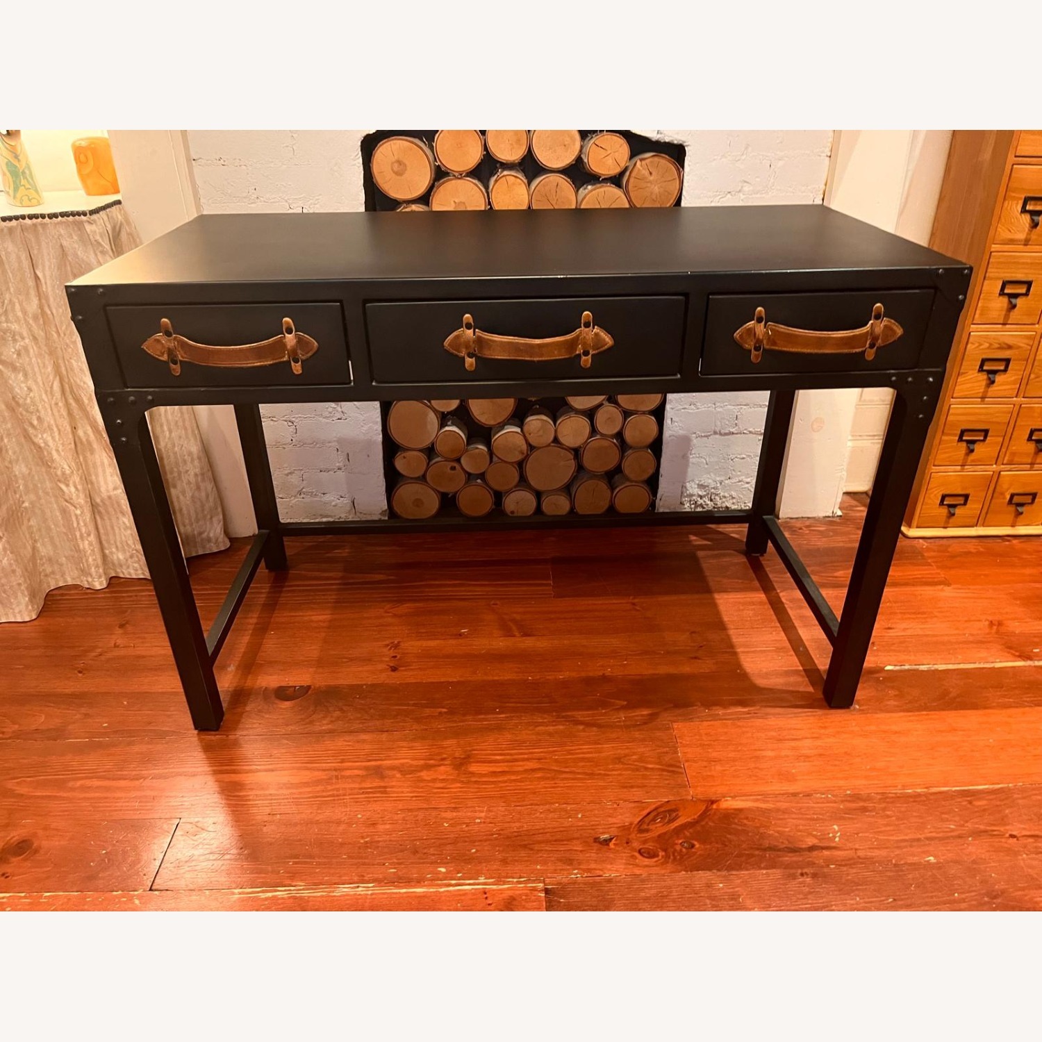 Restoration Hardware Calvin Black Metal Desk - image-4