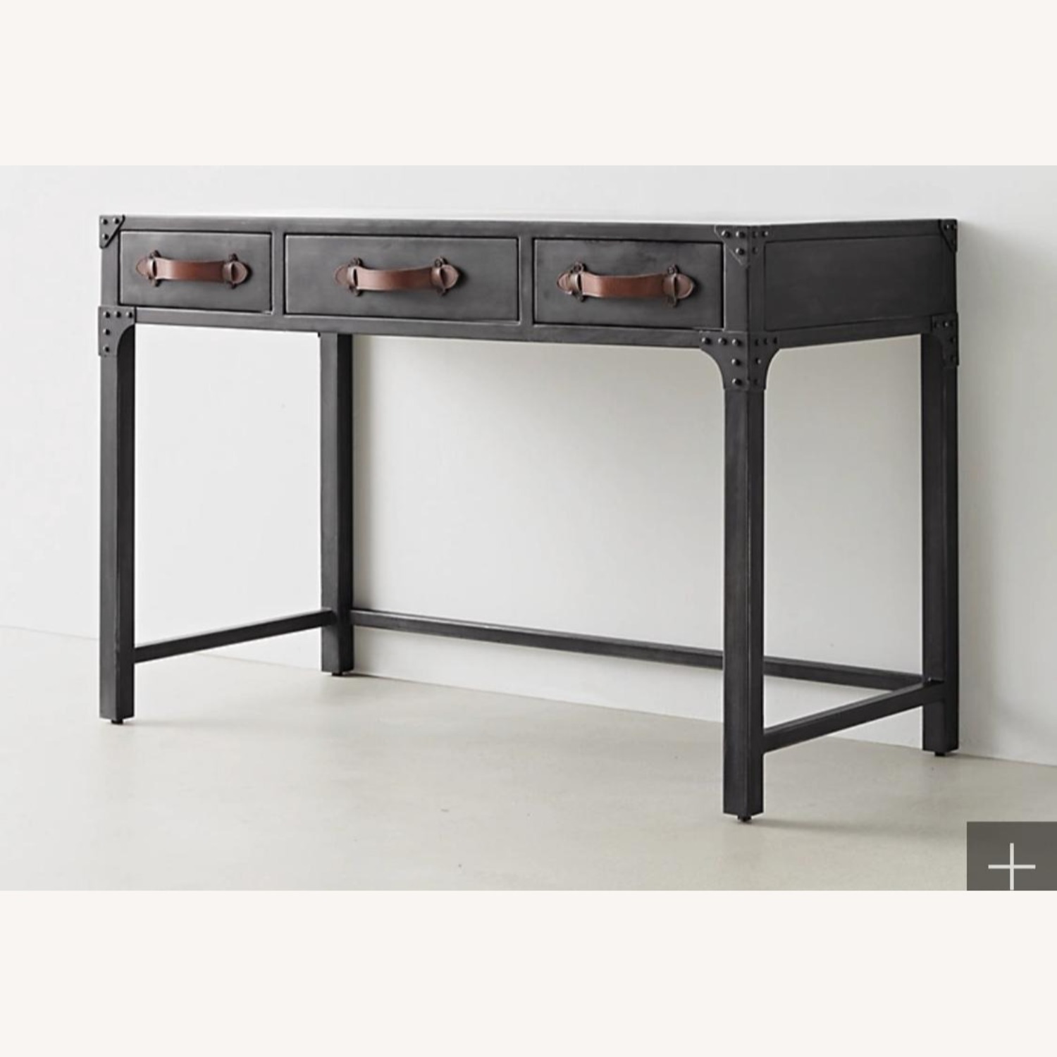 Restoration Hardware Calvin Black Metal Desk - image-3