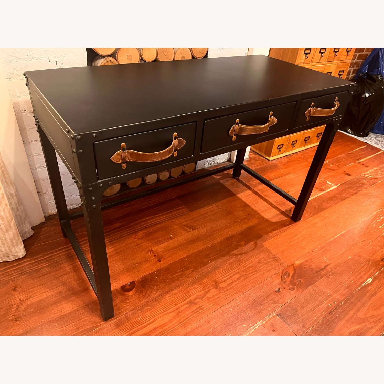 Restoration Hardware Calvin Black Metal Desk - image-2