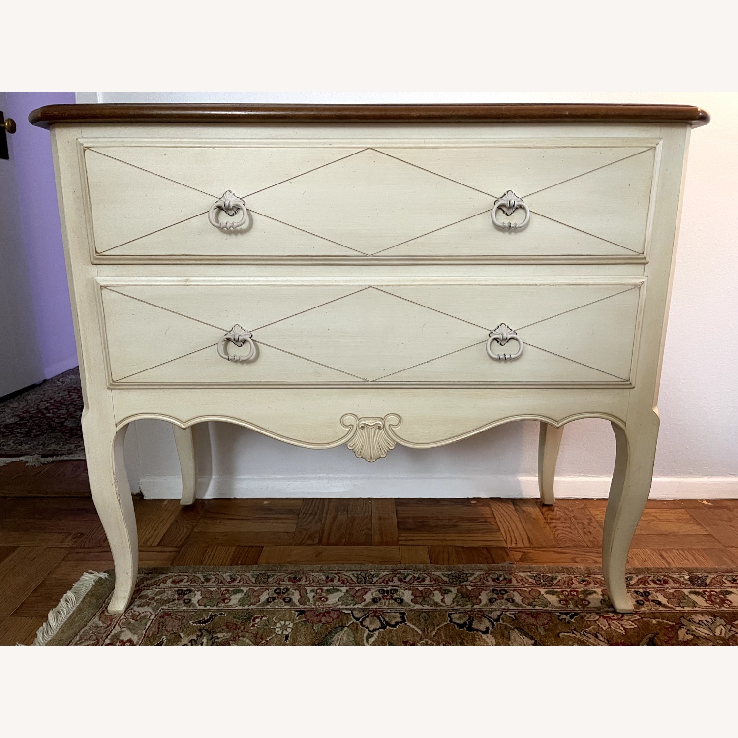Ethan Allen Off-White Wood Dresser - image-1