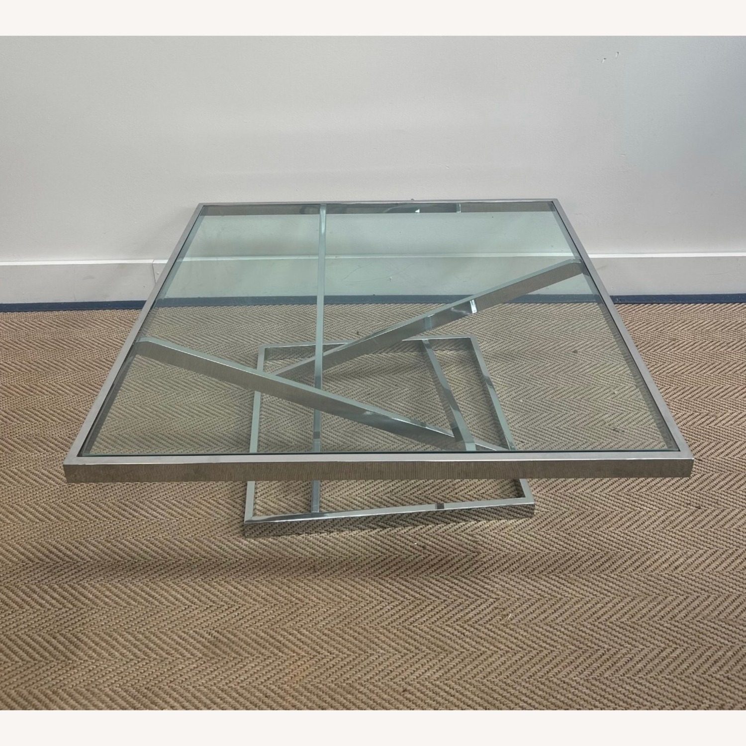 Gary Gutterman Chrome and Glass Coffee Table - image-1