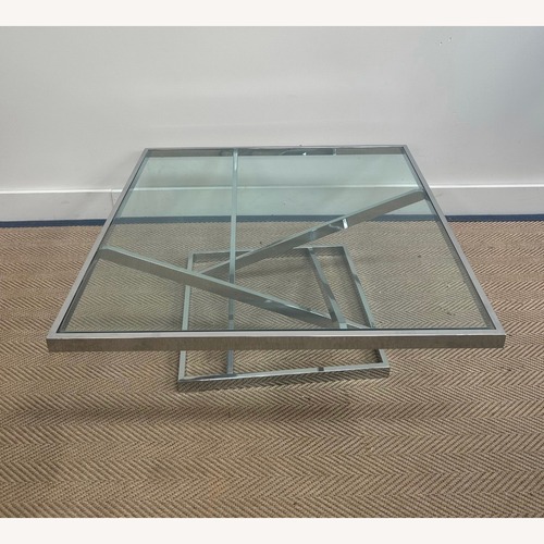 Used Gary Gutterman Chrome and Glass Coffee Table for sale on AptDeco