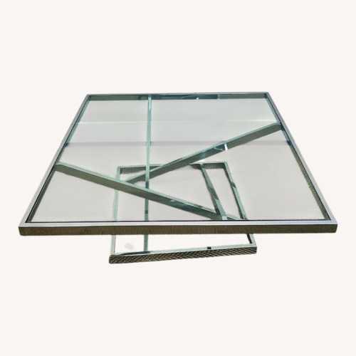 Used Gary Gutterman Chrome and Glass Coffee Table for sale on AptDeco
