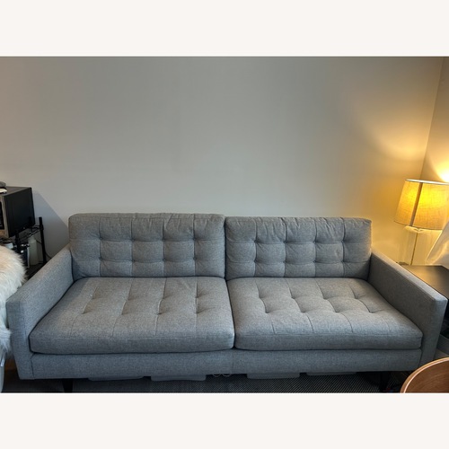 Used Crate & Barrel Light Gray Petrie 86" Midcentury Sofa for sale on AptDeco