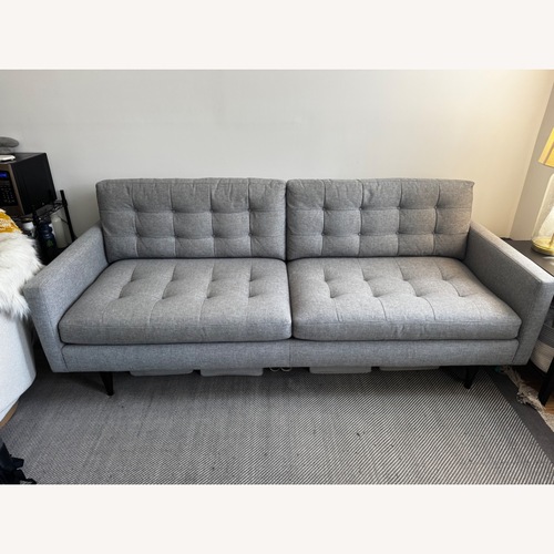 Used Crate & Barrel Light Gray Petrie 86" Midcentury Sofa for sale on AptDeco