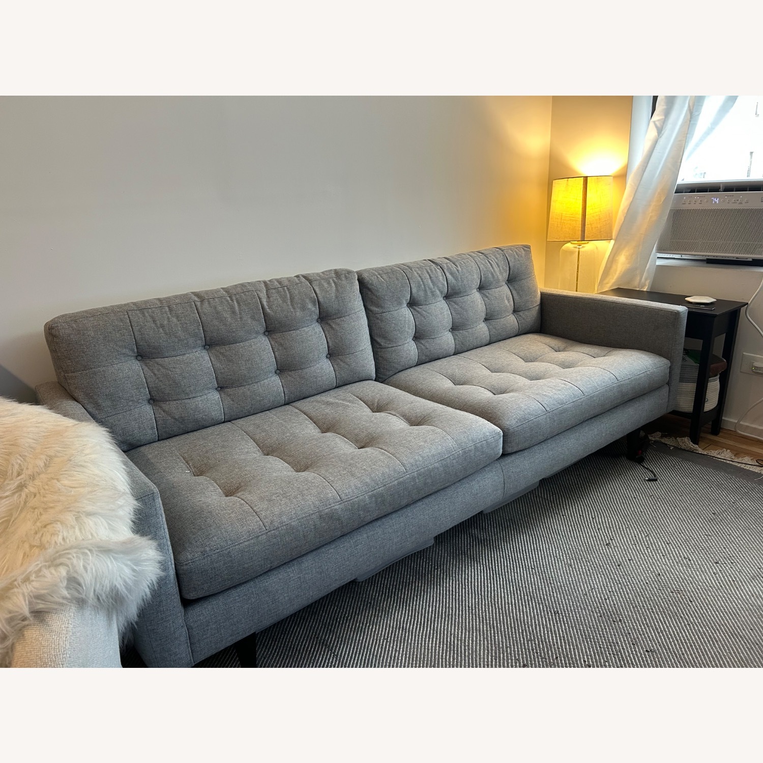 Crate & Barrel Light Gray Petrie 86" Midcentury Sofa - image-2