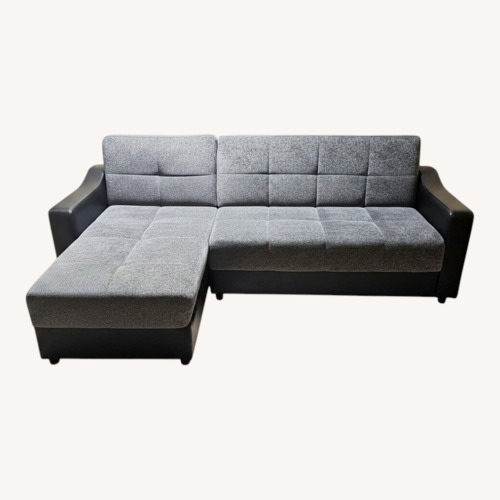 Used The Futon Shop Dark Gray 2 Piece Sectional Chaise  for sale on AptDeco