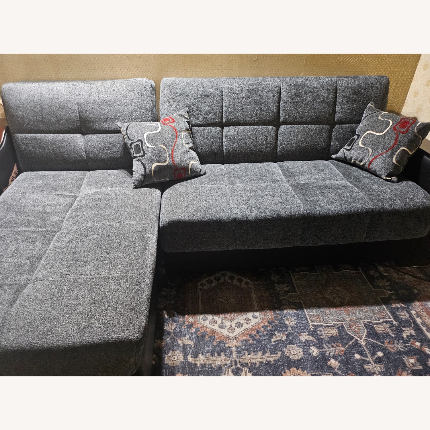 The Futon Shop Dark Gray 2 Piece Sectional Chaise  - image-9