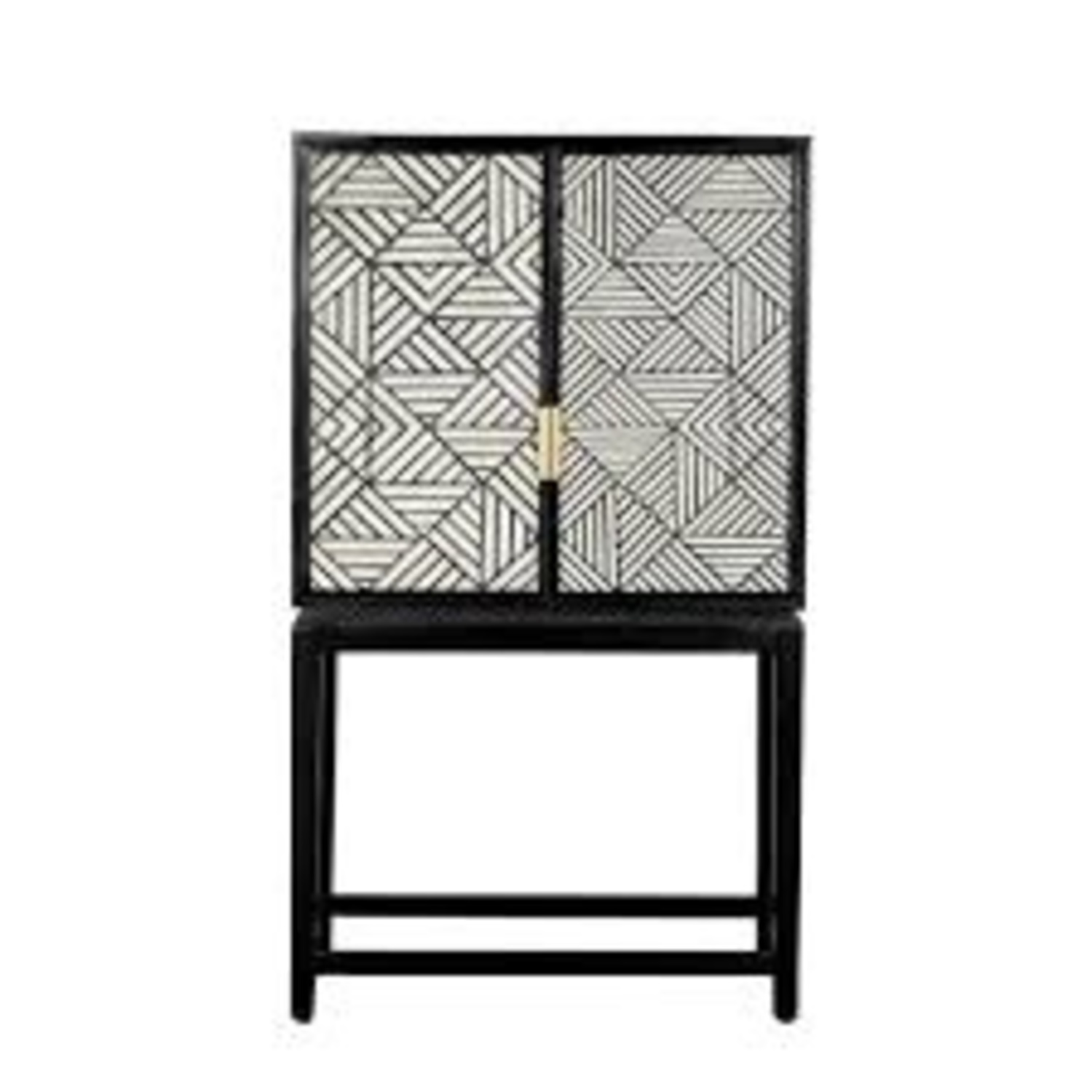 West Elm Bone Inlaid Wood Bar Cabinet - image-5