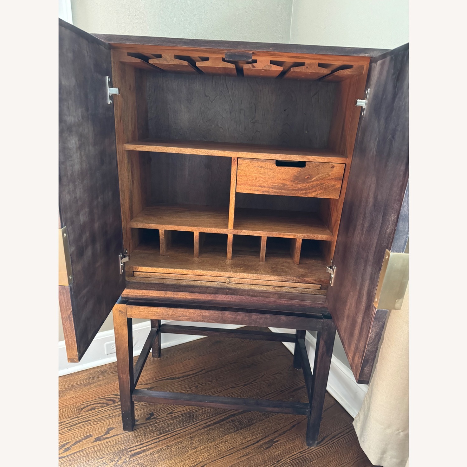 West Elm Bone Inlaid Wood Bar Cabinet - image-2