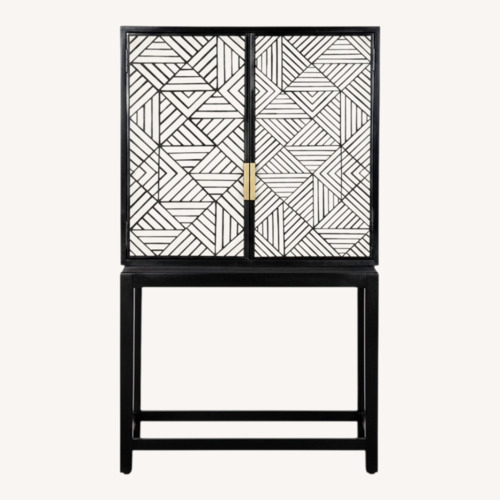 Used West Elm Bone Inlaid Wood Bar Cabinet for sale on AptDeco