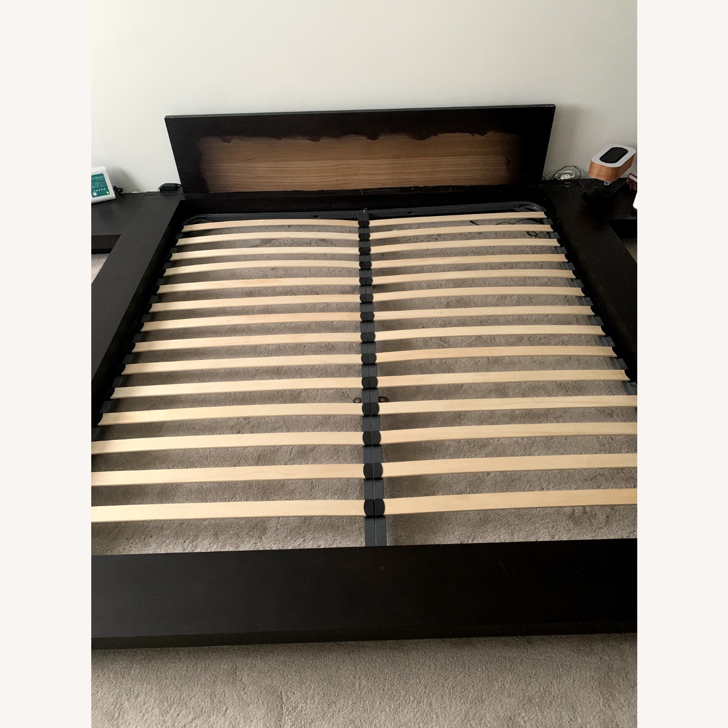 Dark Brown Wood King Bed - image-6