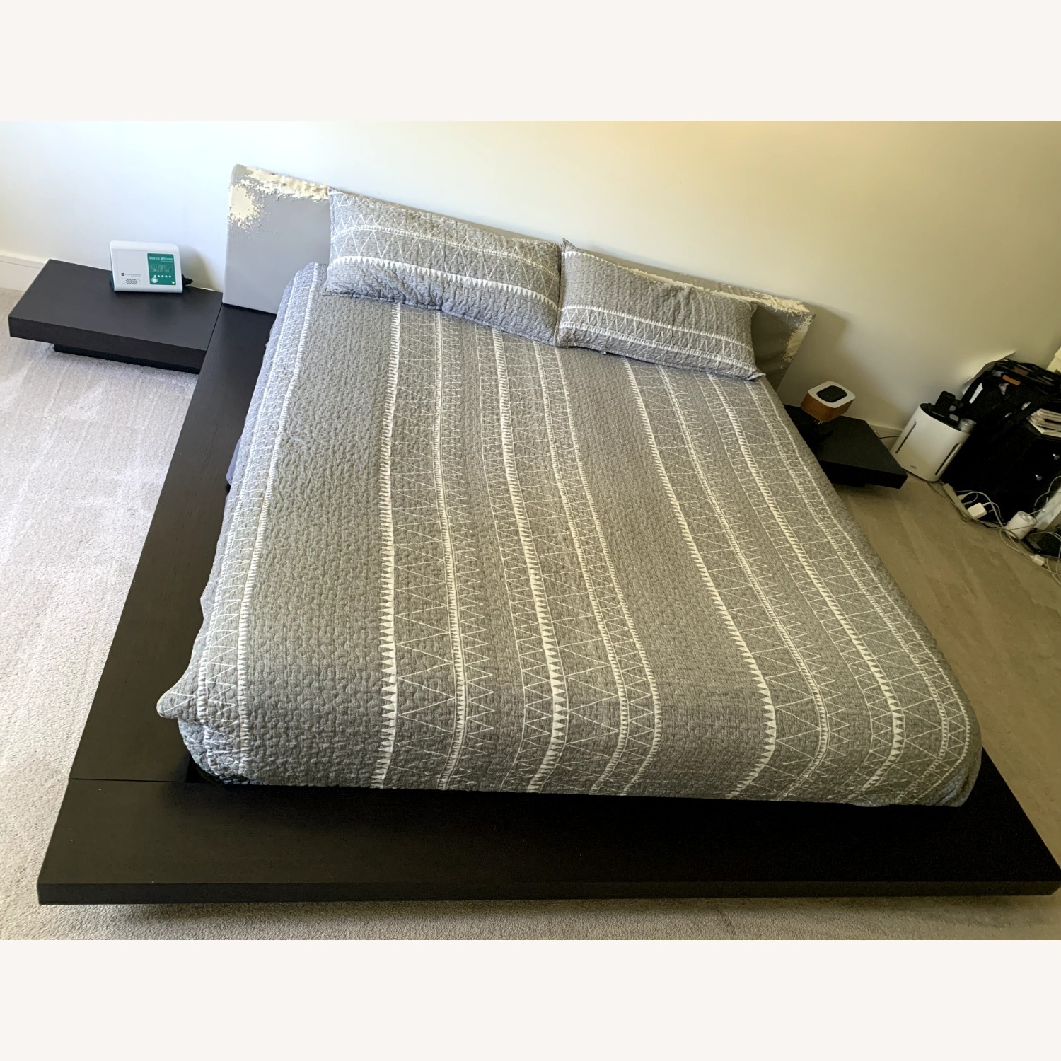 Dark Brown Wood King Bed - image-3